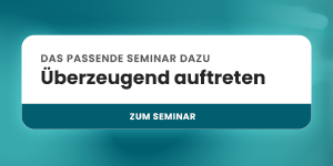 Best Akademie Banner mit dem Text: Das passende Seminar dazu – Überzeugend auftreten