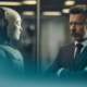 Künstliche Intelligenz vs. Human Resources: Die Gegenüberstellung eines KI-Roboters und eines erfahrenen Personalmanagers visualisiert den HR-Wandel.